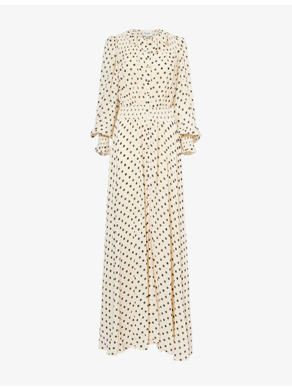 Reformation x Nara Smith Ruffle Polka-Dot Woven Midi Dress - 1