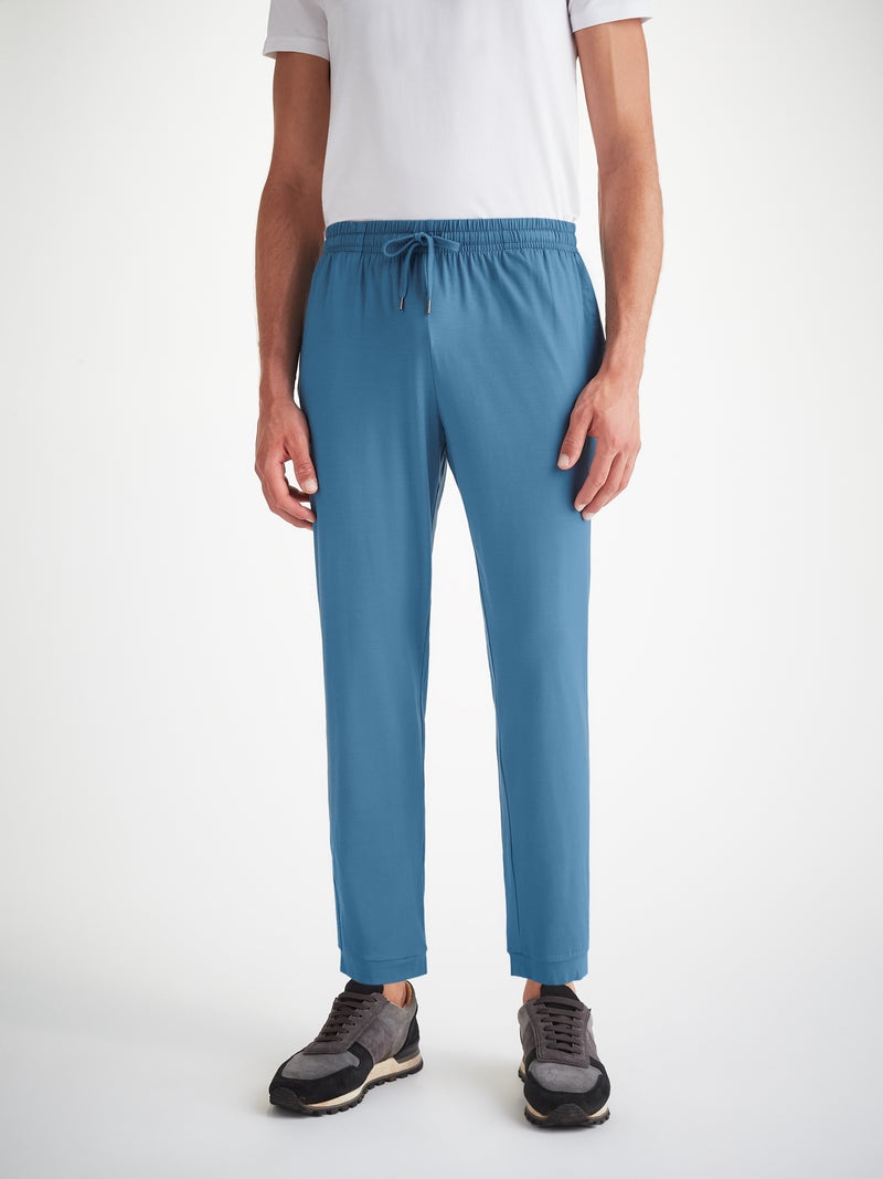 Men's Track Pants Basel Micro Modal Stretch Steel Blue - 3