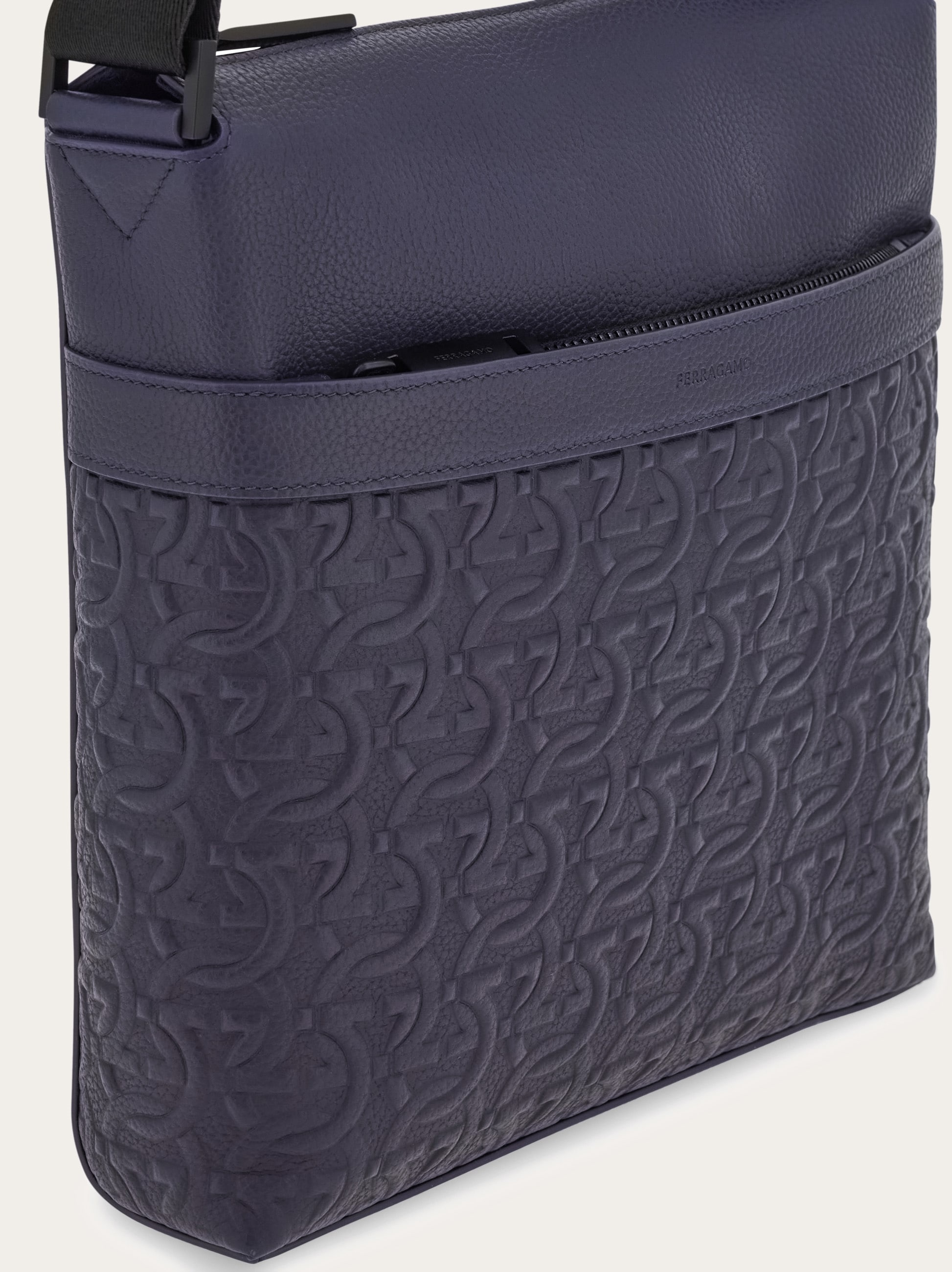 Embossed Gancini crossbody bag - 7