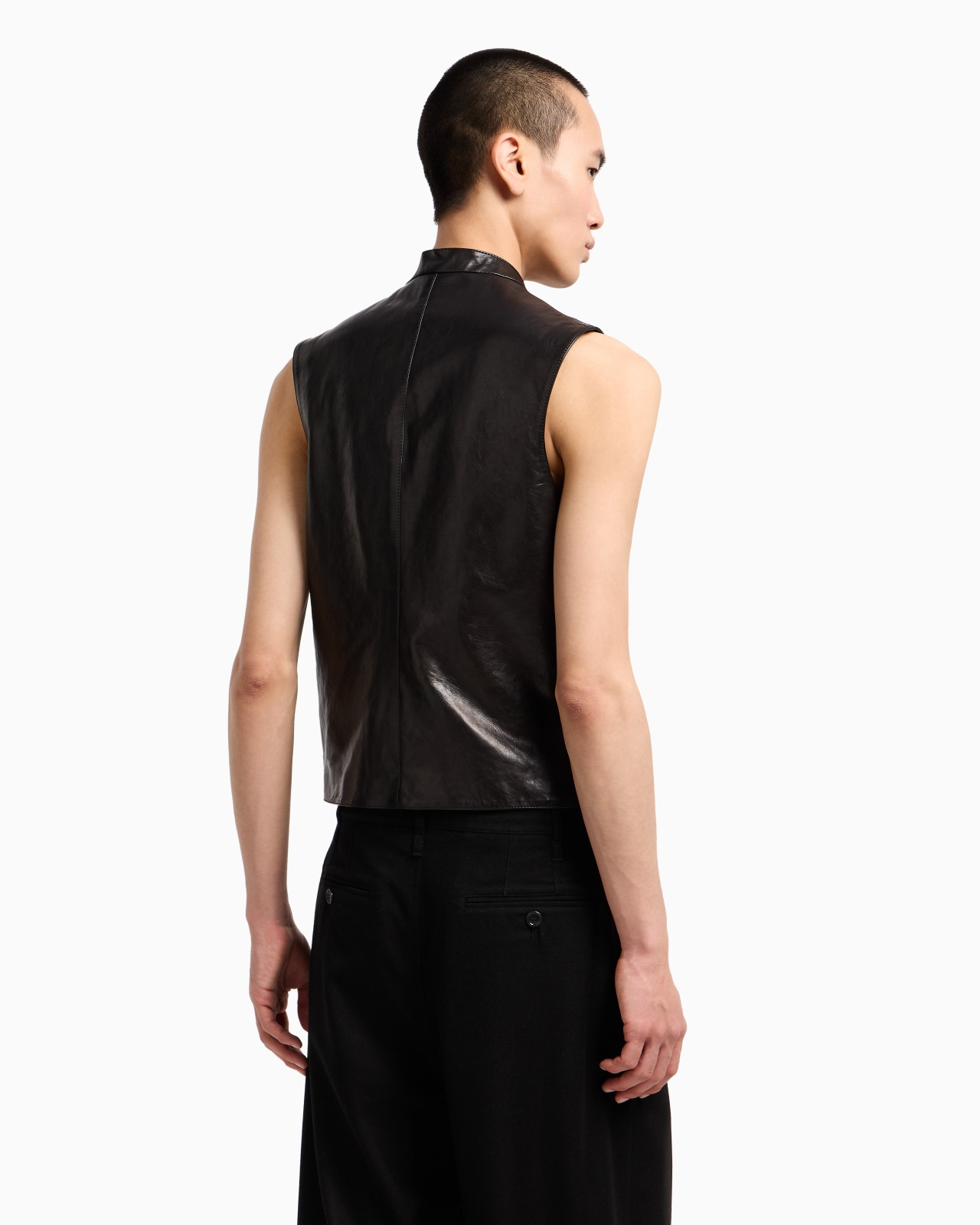 ZIP-UP GILET IN PLONGE NAPPA CALFSKIN - 3