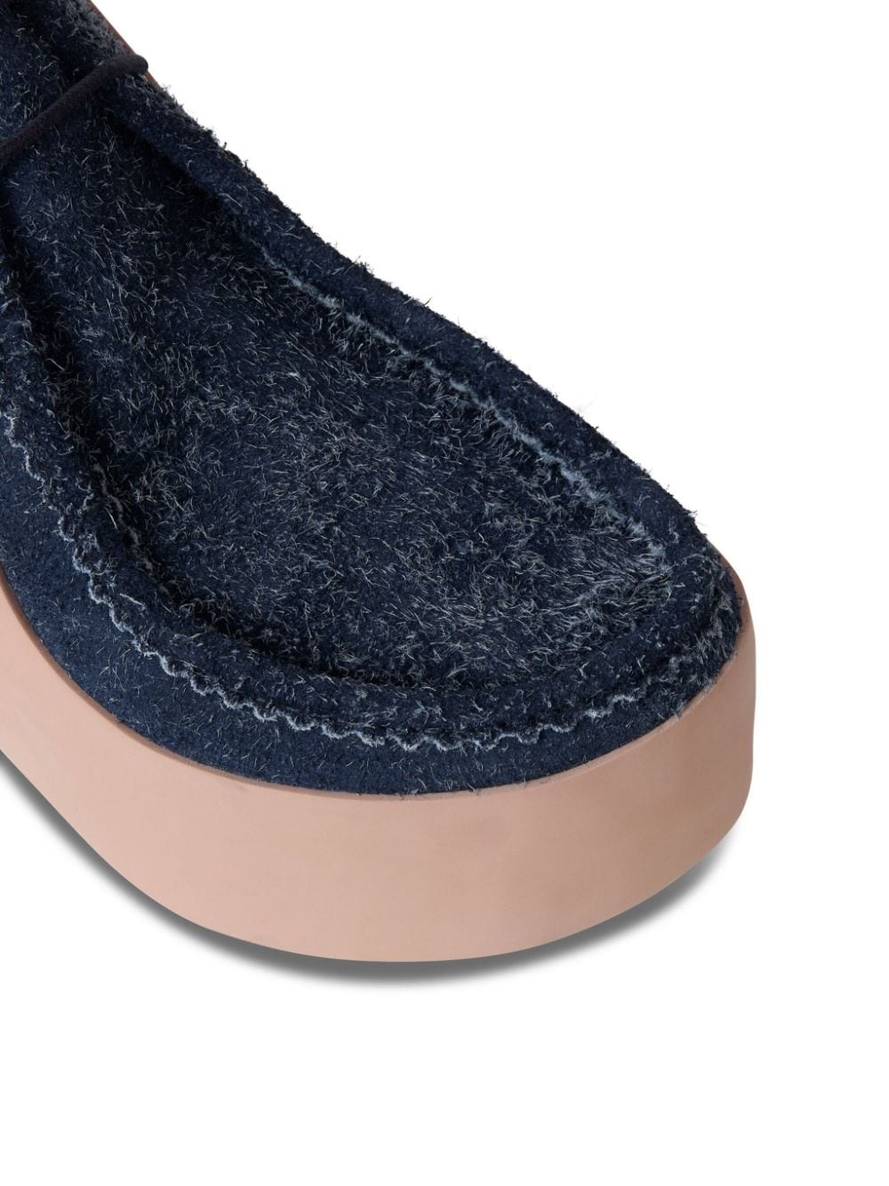 panelled suede platform shoes - 4