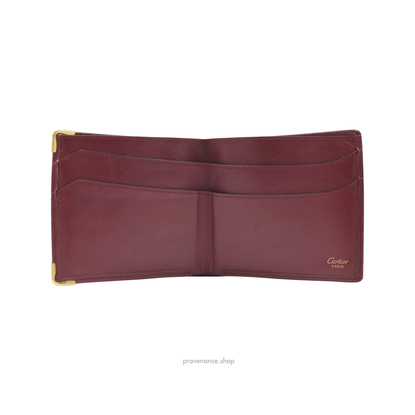 Cartier Bifold Wallet - Burgundy Calfskin Leather - 5