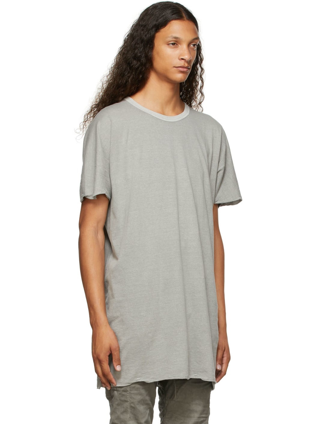 Grey Garment-Dyed One-Piece T-Shirt - 2