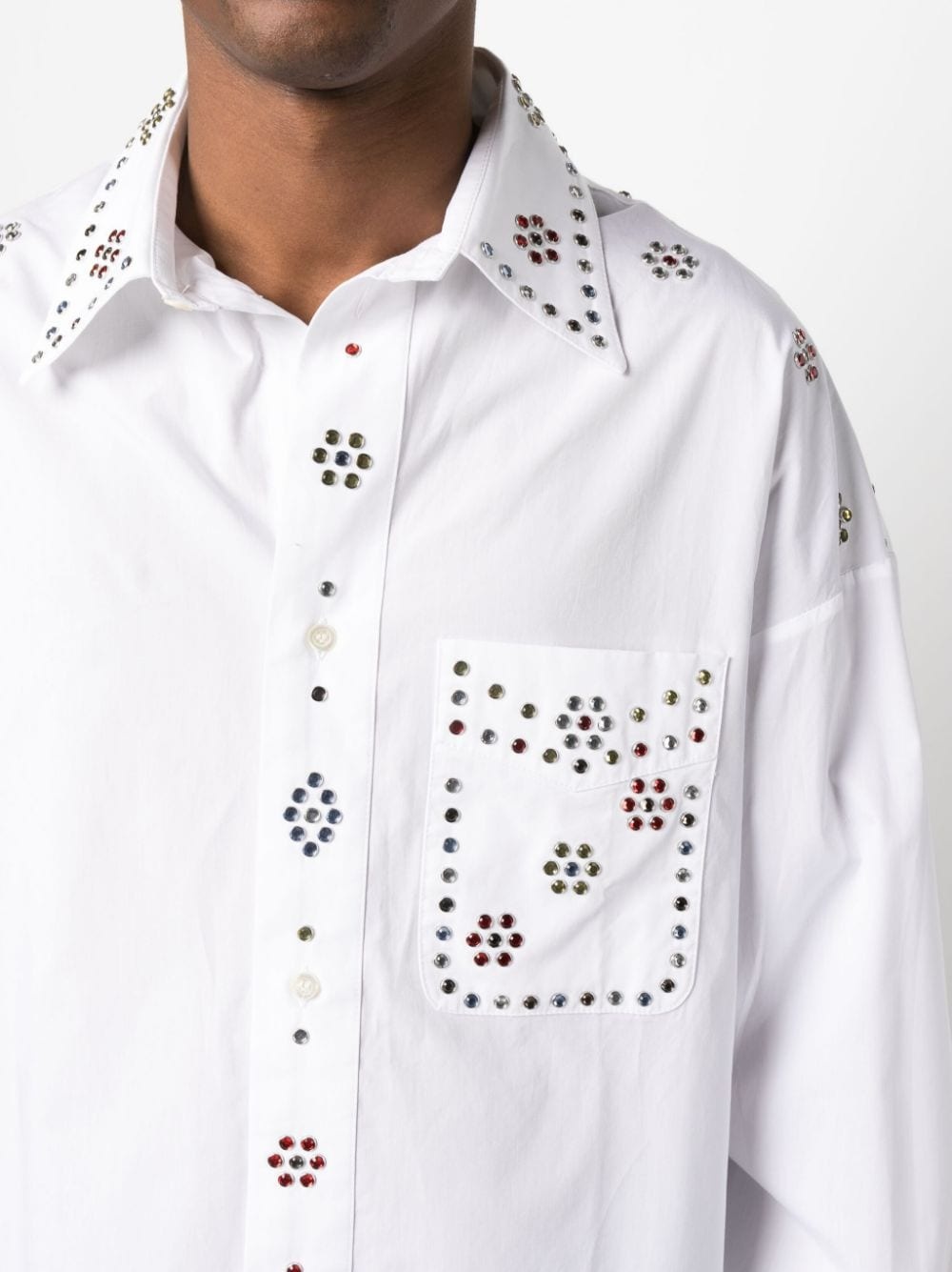 rhinestone-embellished cotton shirt - 5