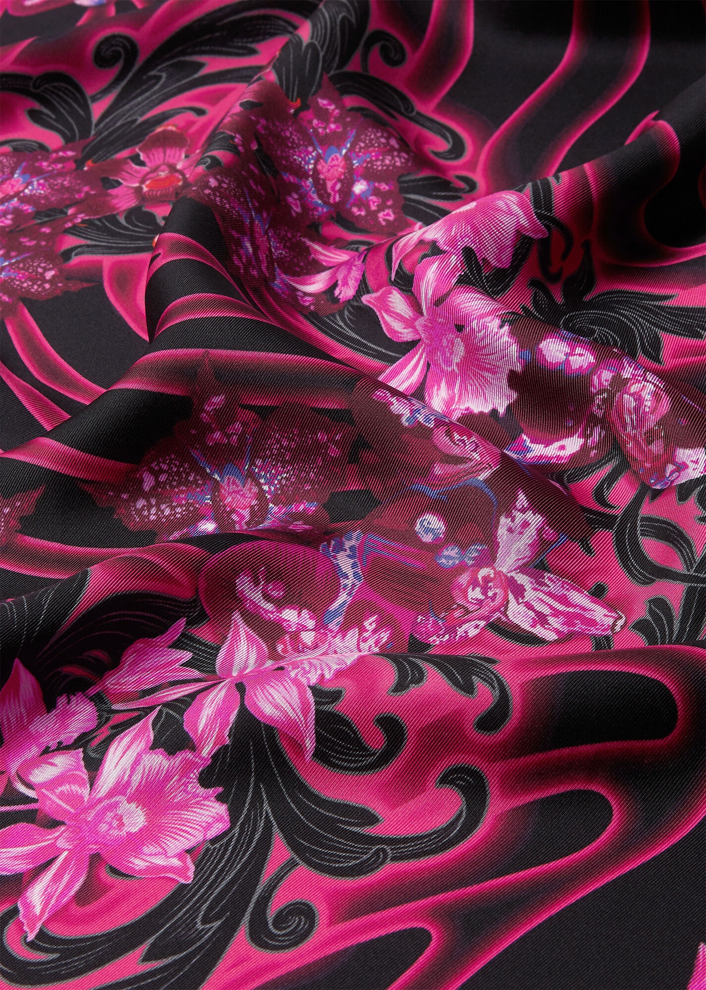 Orchid Barocco Large Silk Foulard - 2