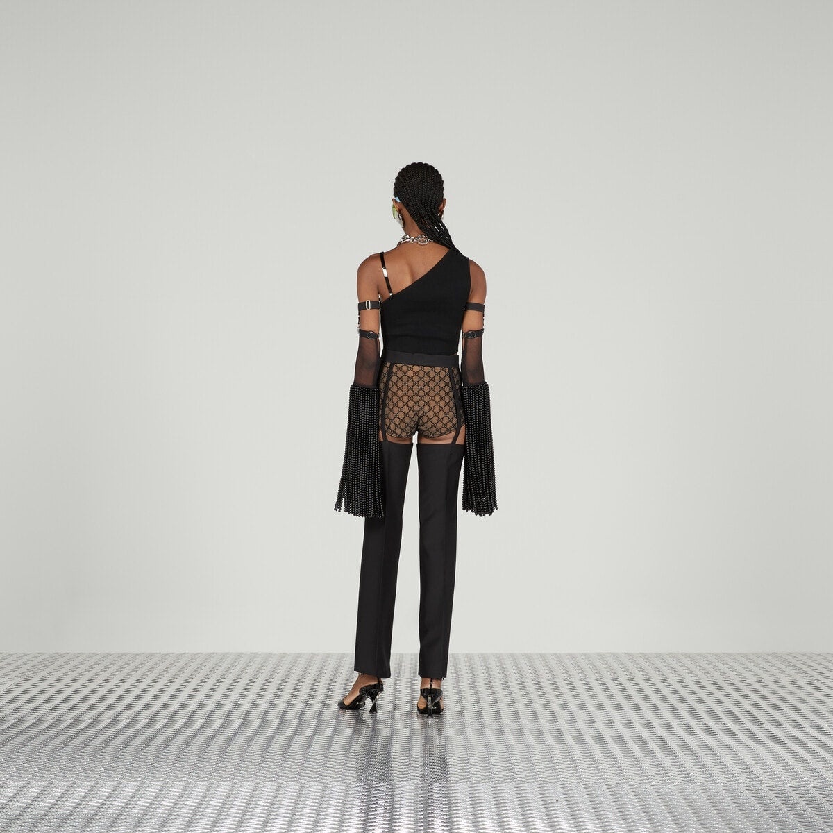 Gucci Crystal G Square Cotton and Silk Top - 4