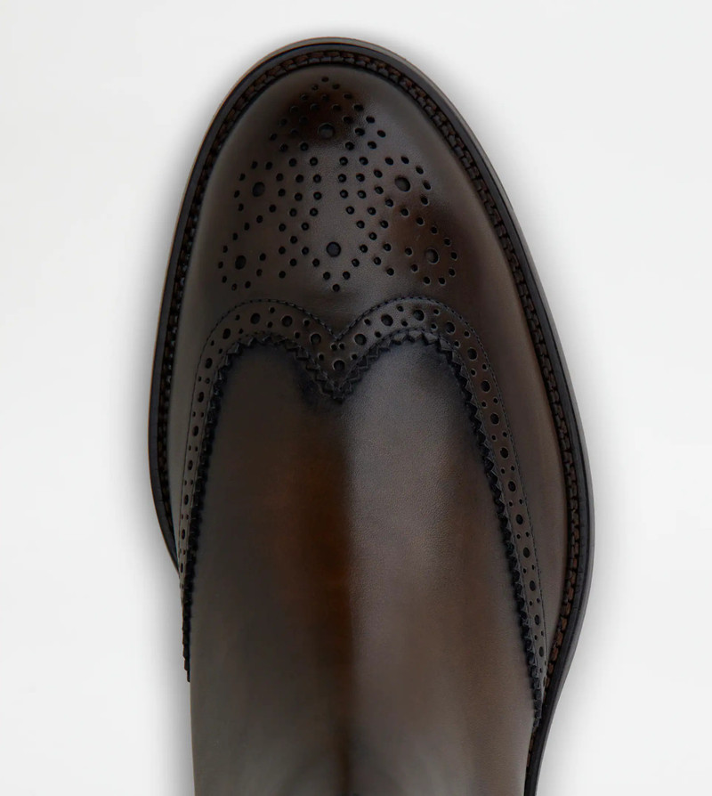 ANKLE BOOTS IN LEATHER - BROWN 3