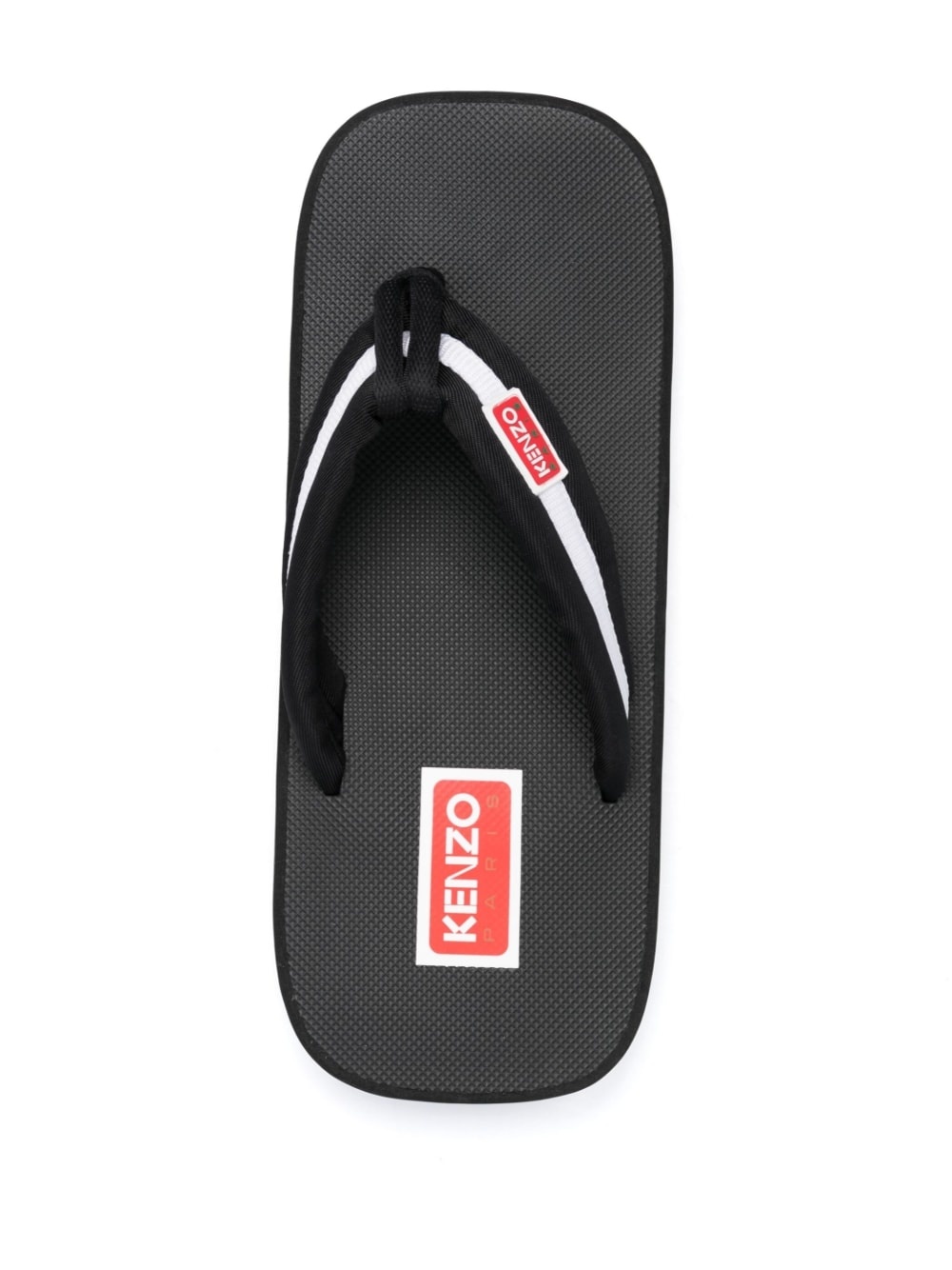 logo-patch striped flip flops - 4