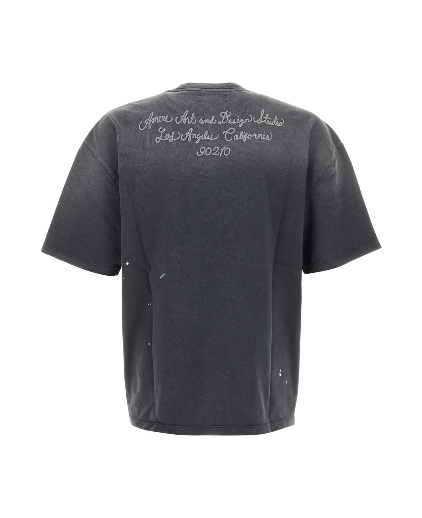 Dark Grey Stretch Cotton T-shirt - 2