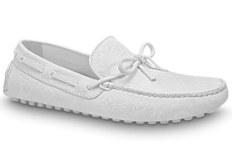 LOUIS VUITTON Arizona Moccasin Shoes 'White Logo Monogram' 1A5Y93 - 2