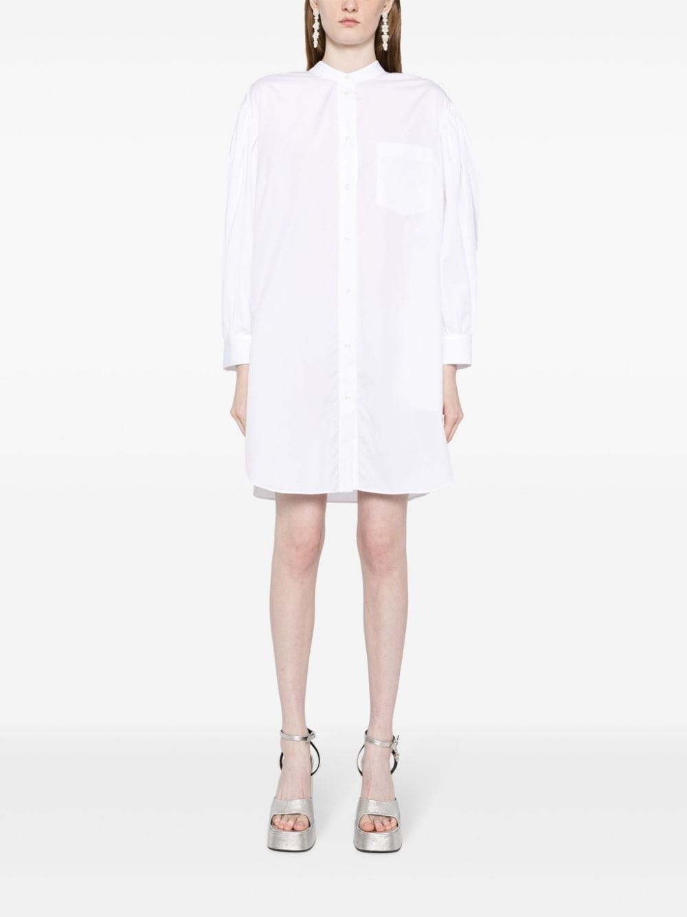 band-collar cotton shirt dress - 3