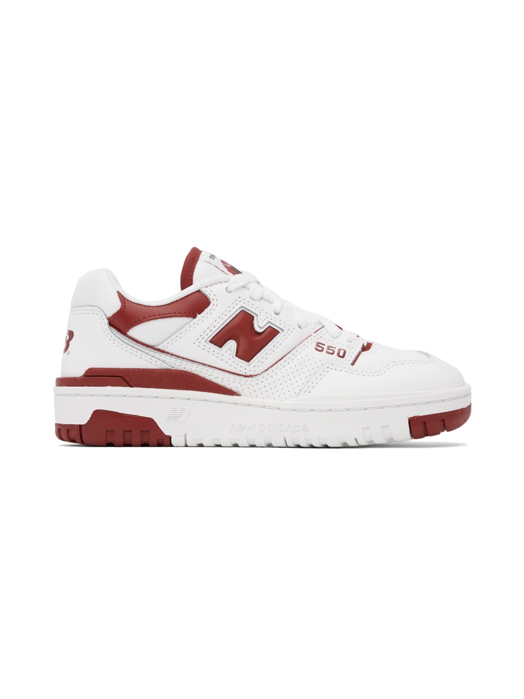 White & Red 550 Sneakers - 1