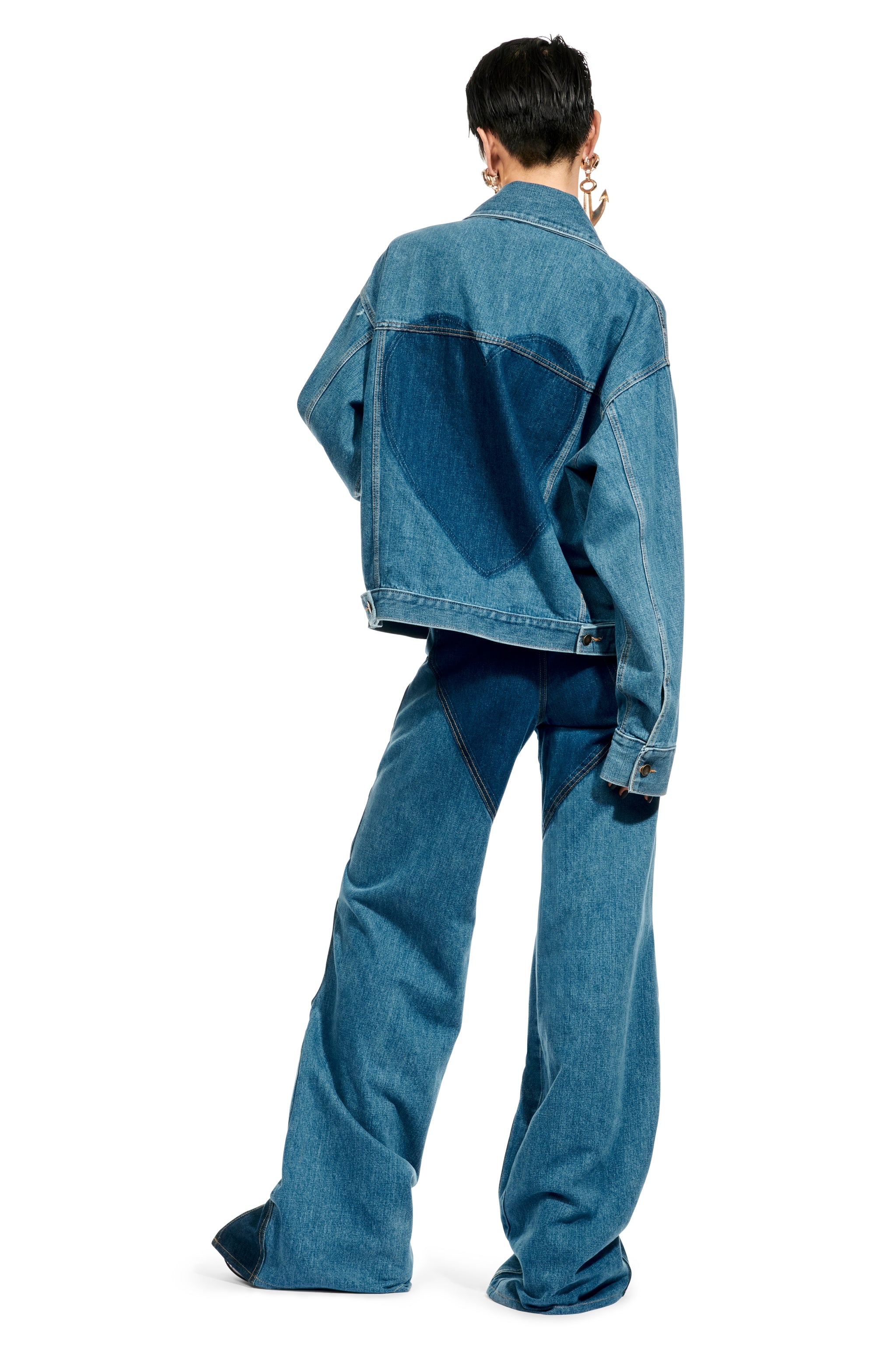 ROPE CUTOUT WIDE LEG JEAN - 4