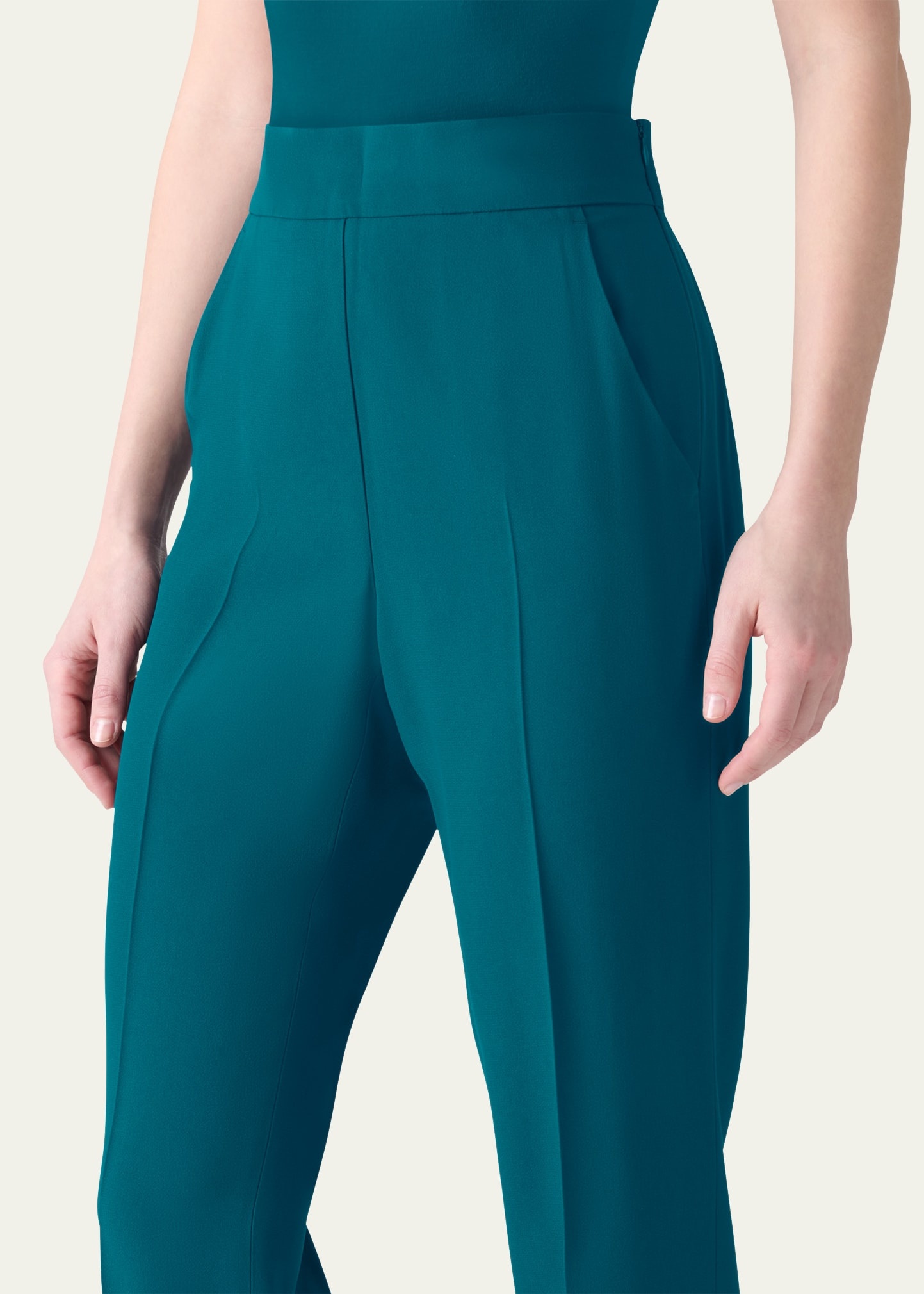 Chris Crepe Tapered-Leg Cuffed Pants - 5