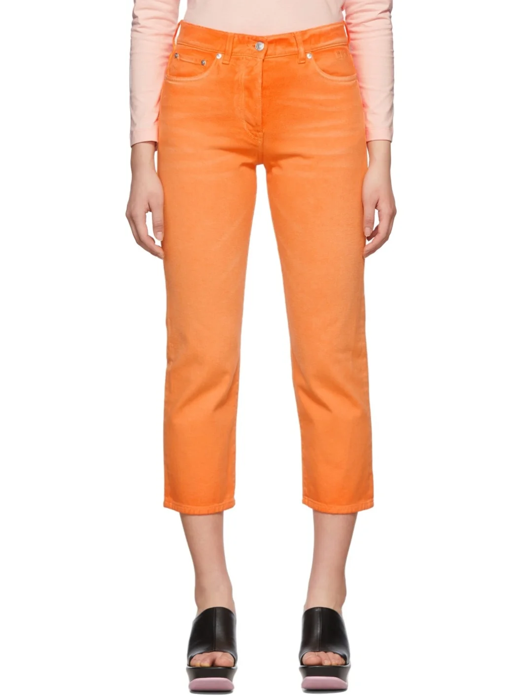 Orange Faded Jeans - 1
