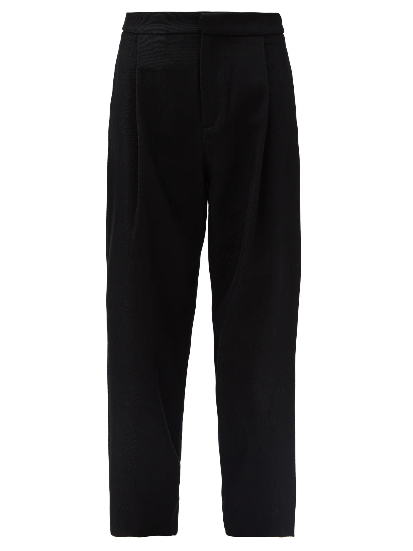 Wool-blend twill trousers - 1