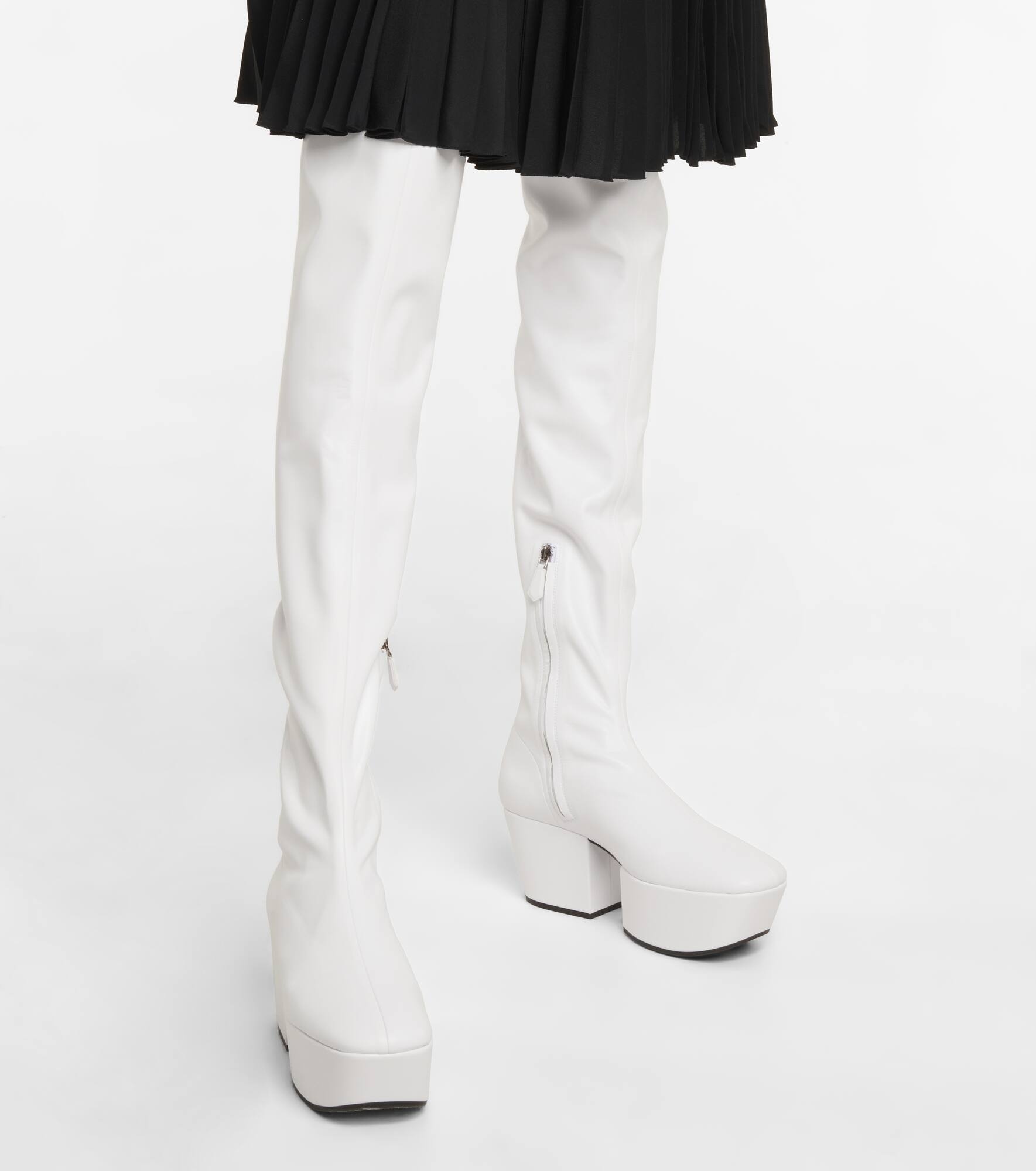 Faux leather over-the-knee boots - 4