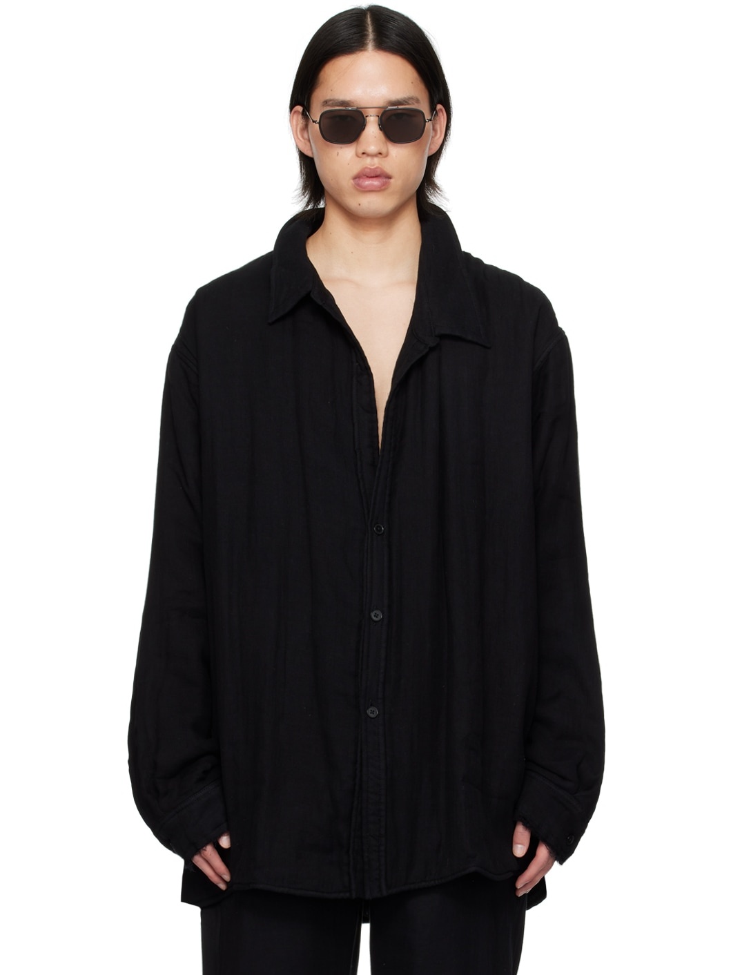 Black Wrap Shirt - 1
