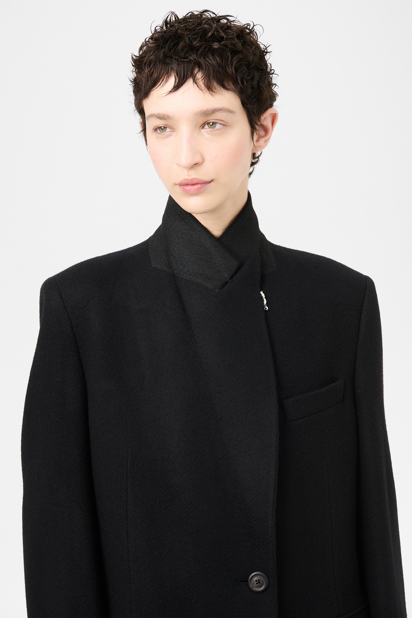 Manta Coat Black Slyly Herringbone - 3
