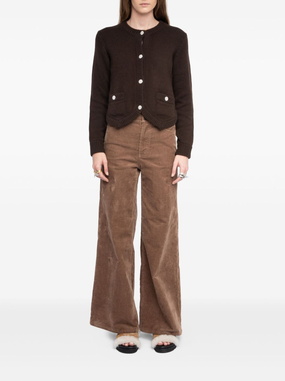 button-embellished pocket cardigan - 2