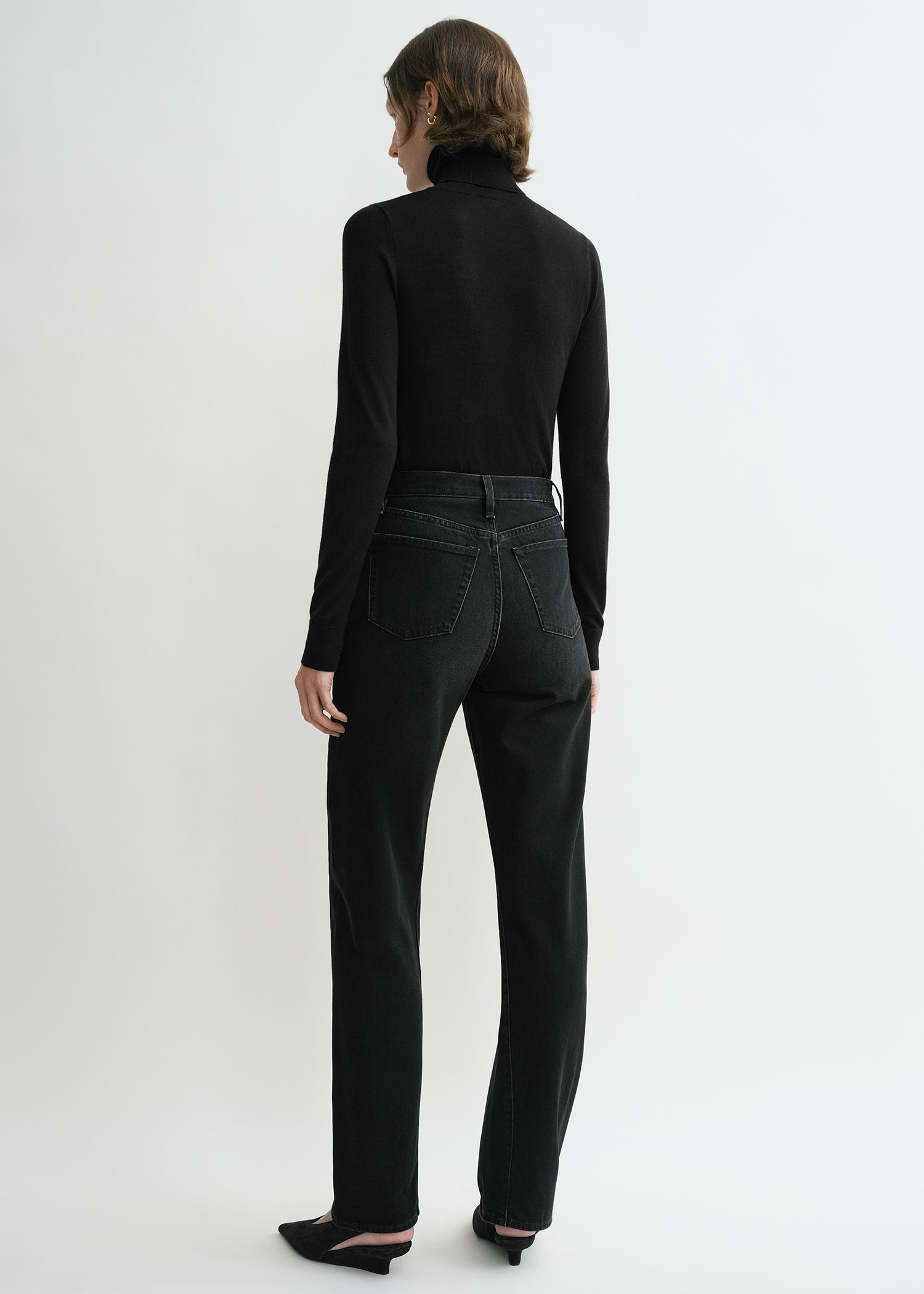 Twisted seam denim full length faded black - 4