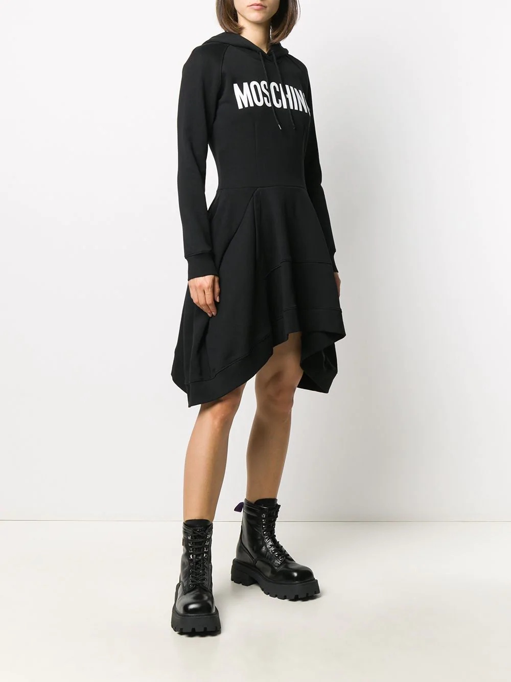 logo-print hoodie dress - 3