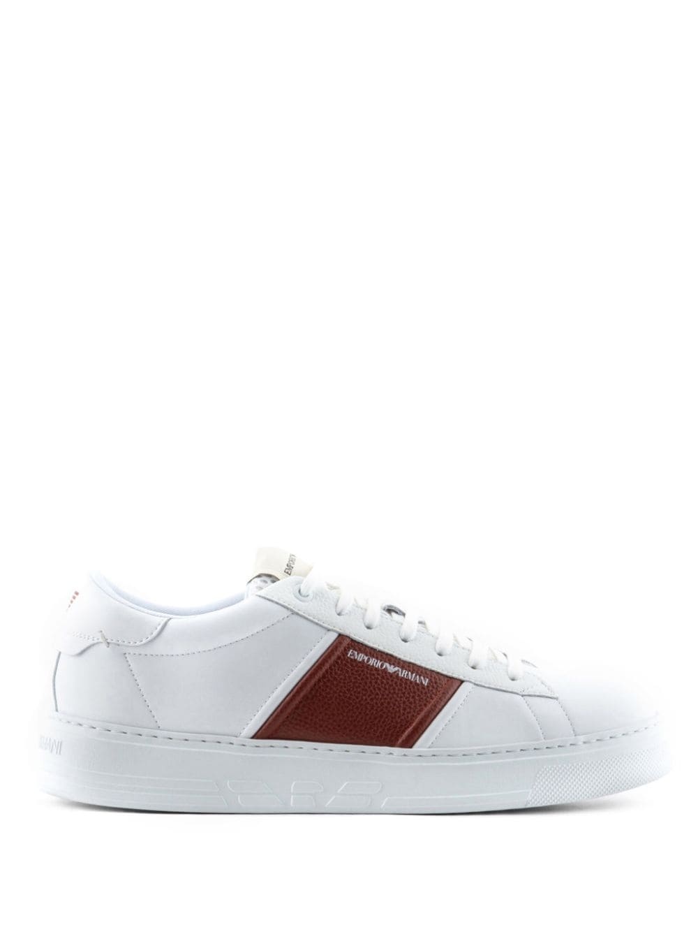 logo-print leather sneakers - 1