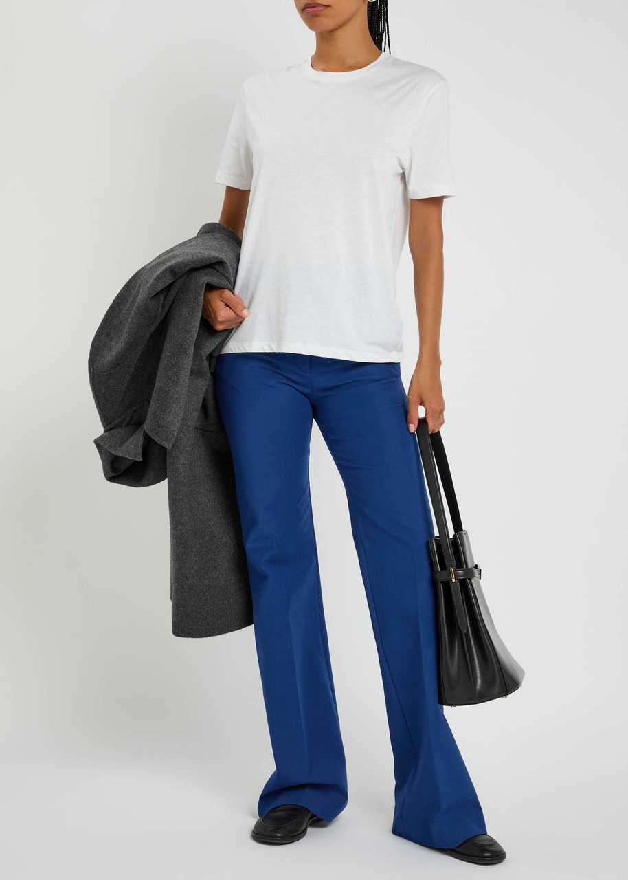 Joseph Round Neck Cotton and Silk-blend T-shirt - 4