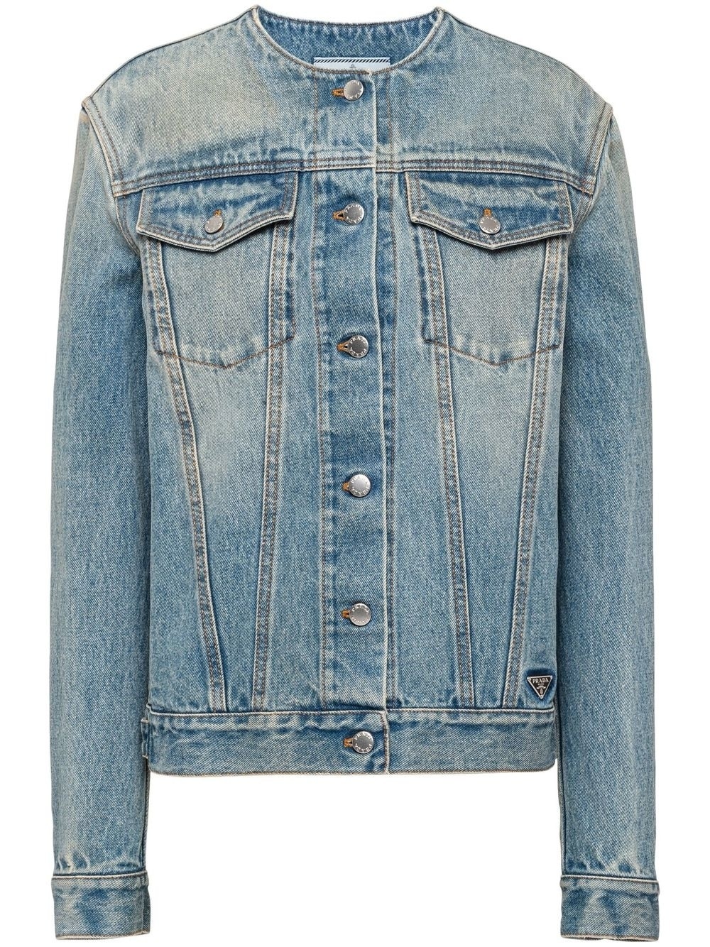 denim blouson jacket - 1