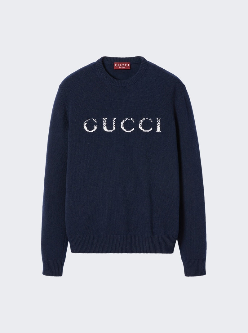 logo-intarsia knit sweater - 1