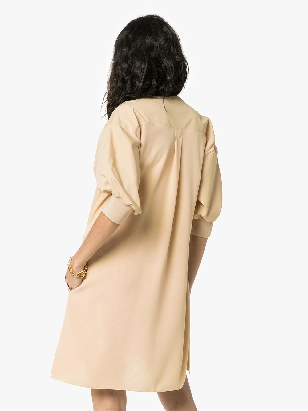 button-front shirt dress - 4