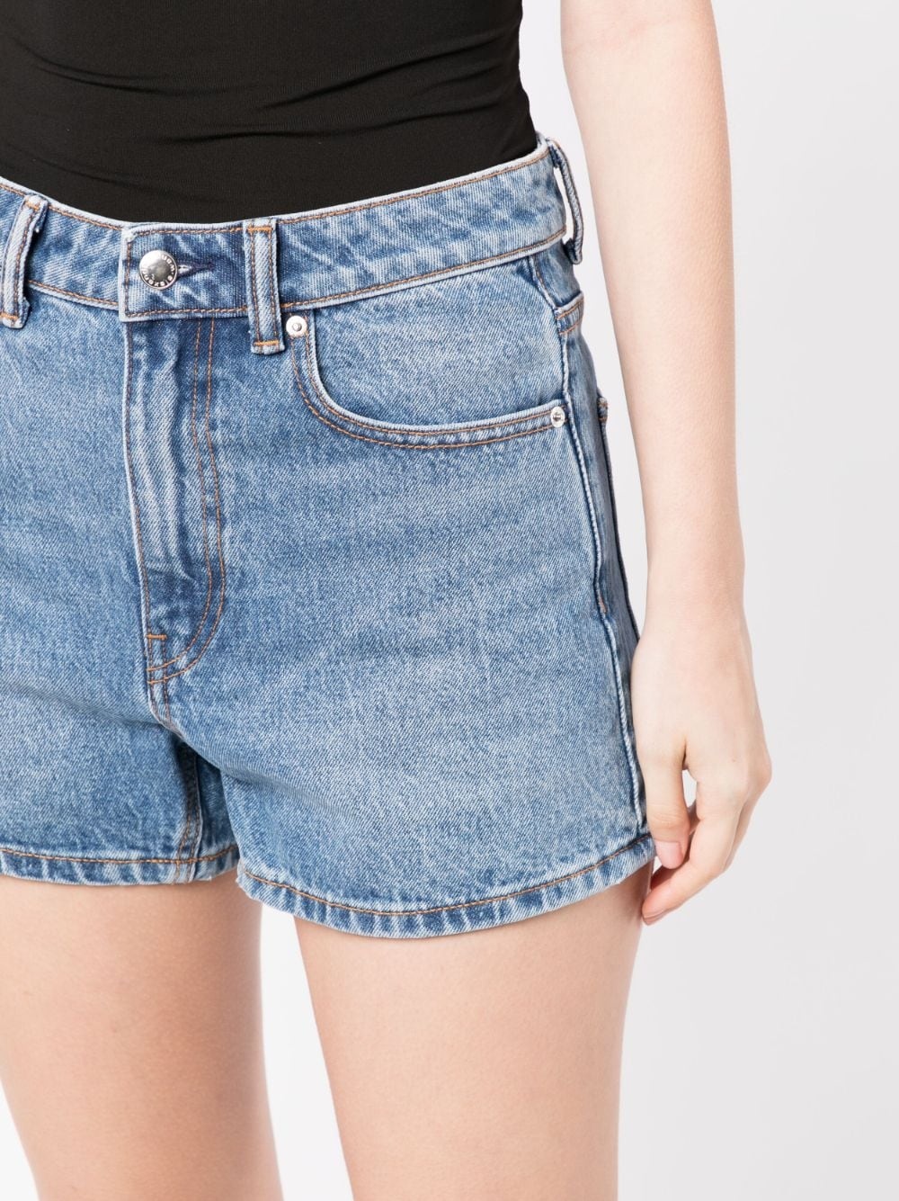 Shorty high-rise denim shorts - 5