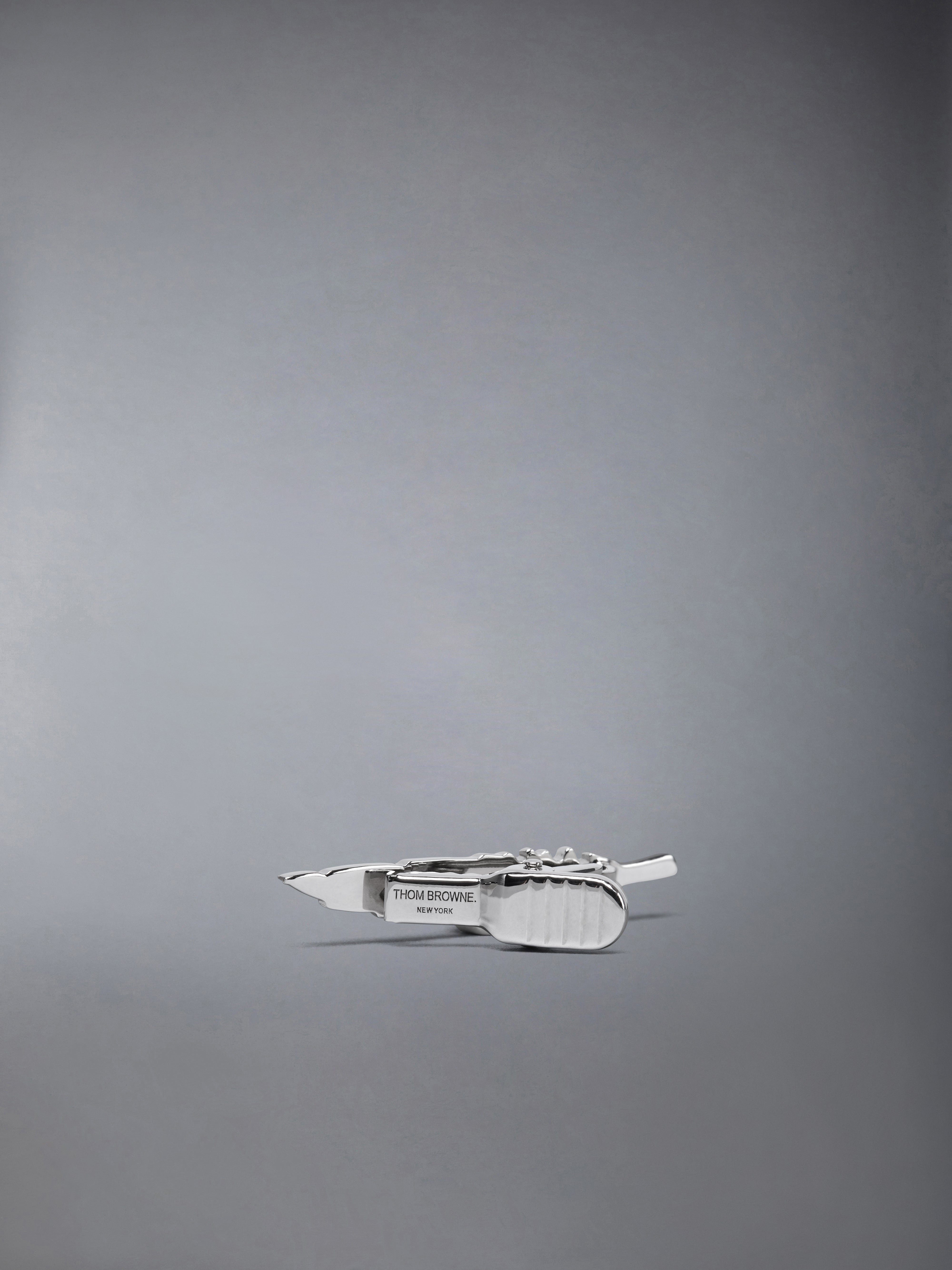 STERLING SILVER FEATHER TIE BAR - 2