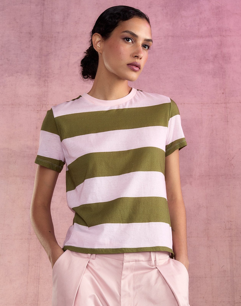 CYNTHIA ROWLEY Stripe Tee outlook