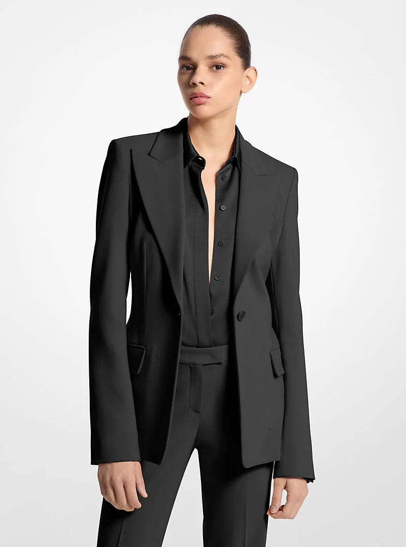 Georgina Stretch Pebble Crepe Blazer - 1