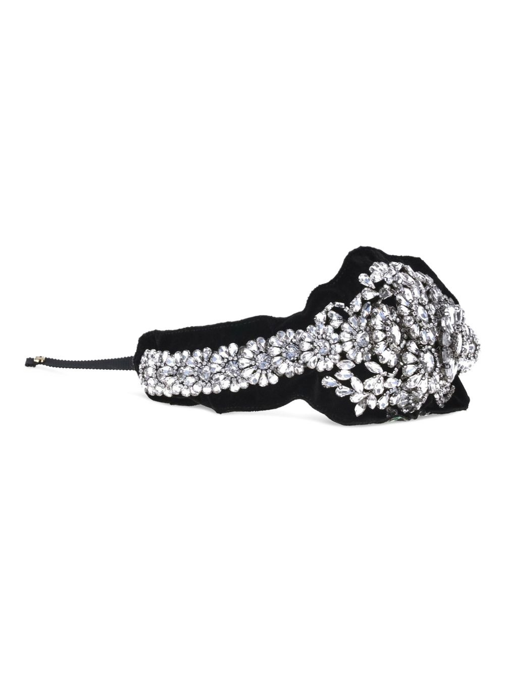 rhinestone-embellished velvet necklace - 3