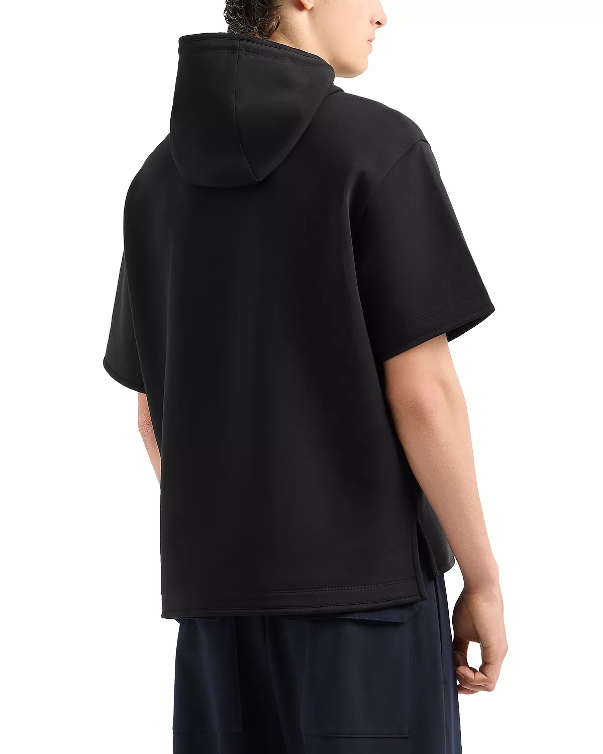 Double Jersey Short Sleeved Hooded Sweatshirt - 3