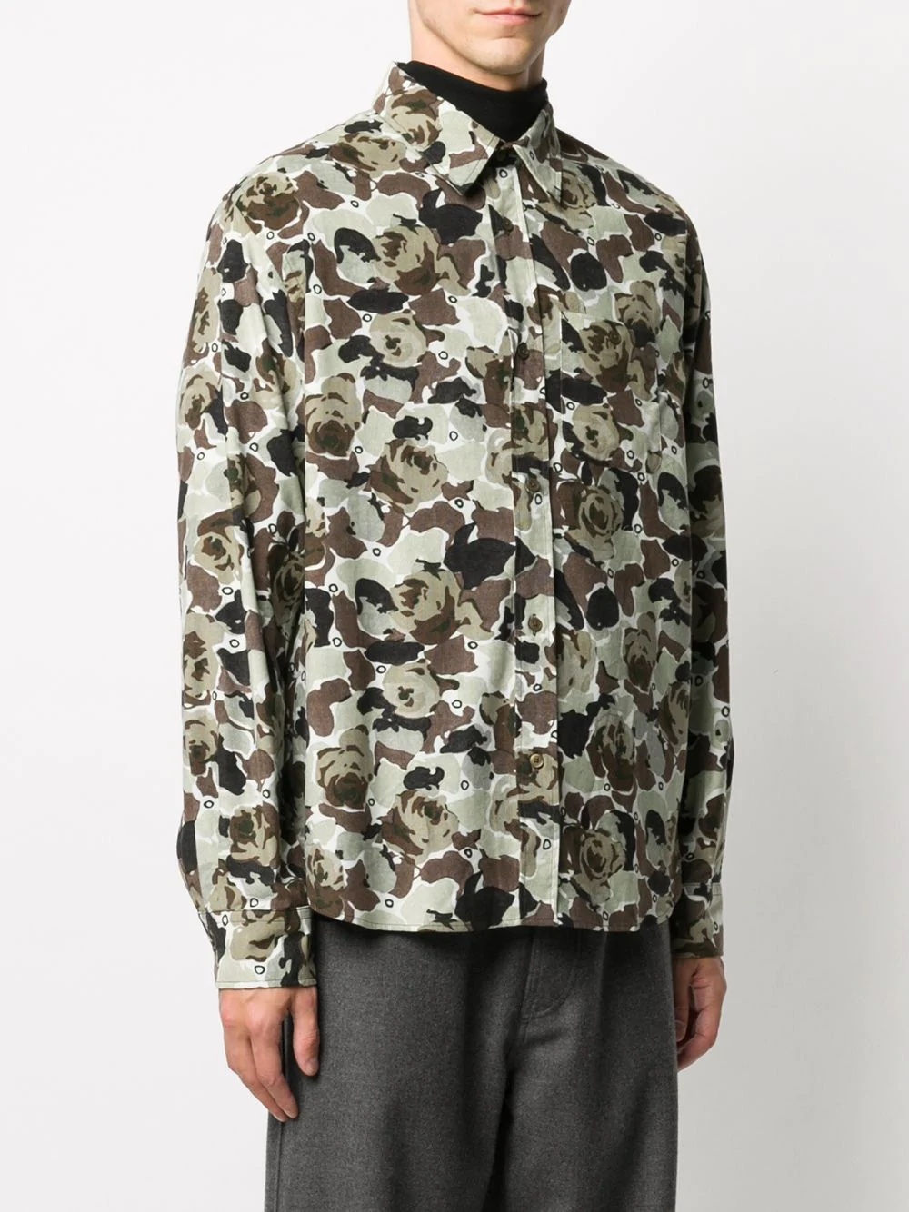 rose camouflage-print long-sleeve shirt - 3