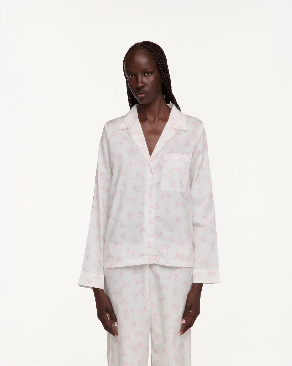 The Pajama Shirt: Cou Cou x Sandy Liang Sweet Dreams French Poplin - 1