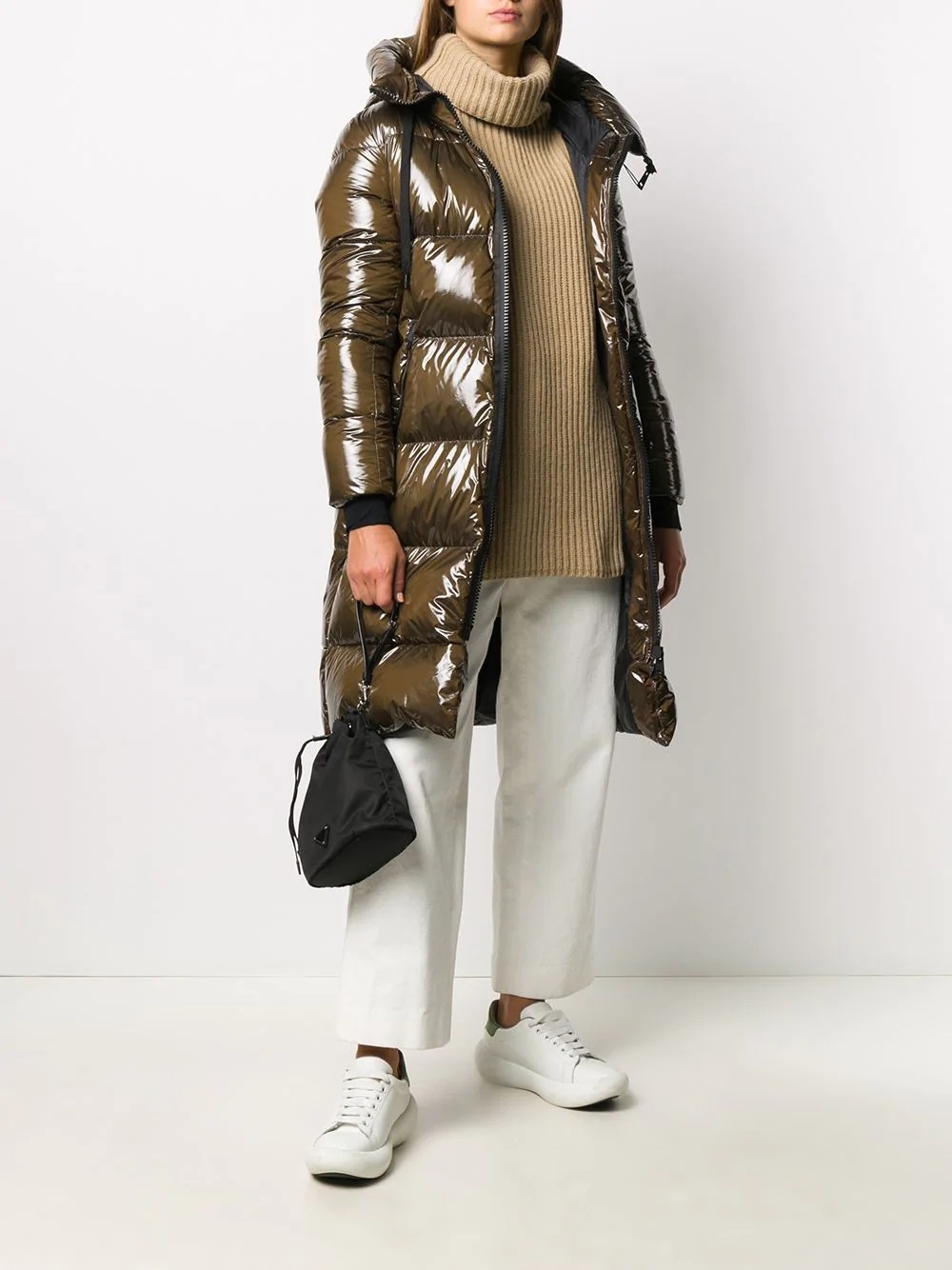 high-shine down-feather coat - 2