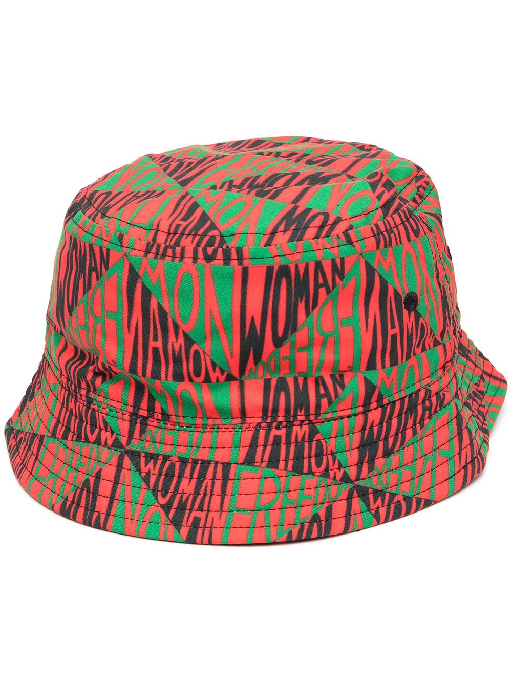 color-block printed bucket hat - 1