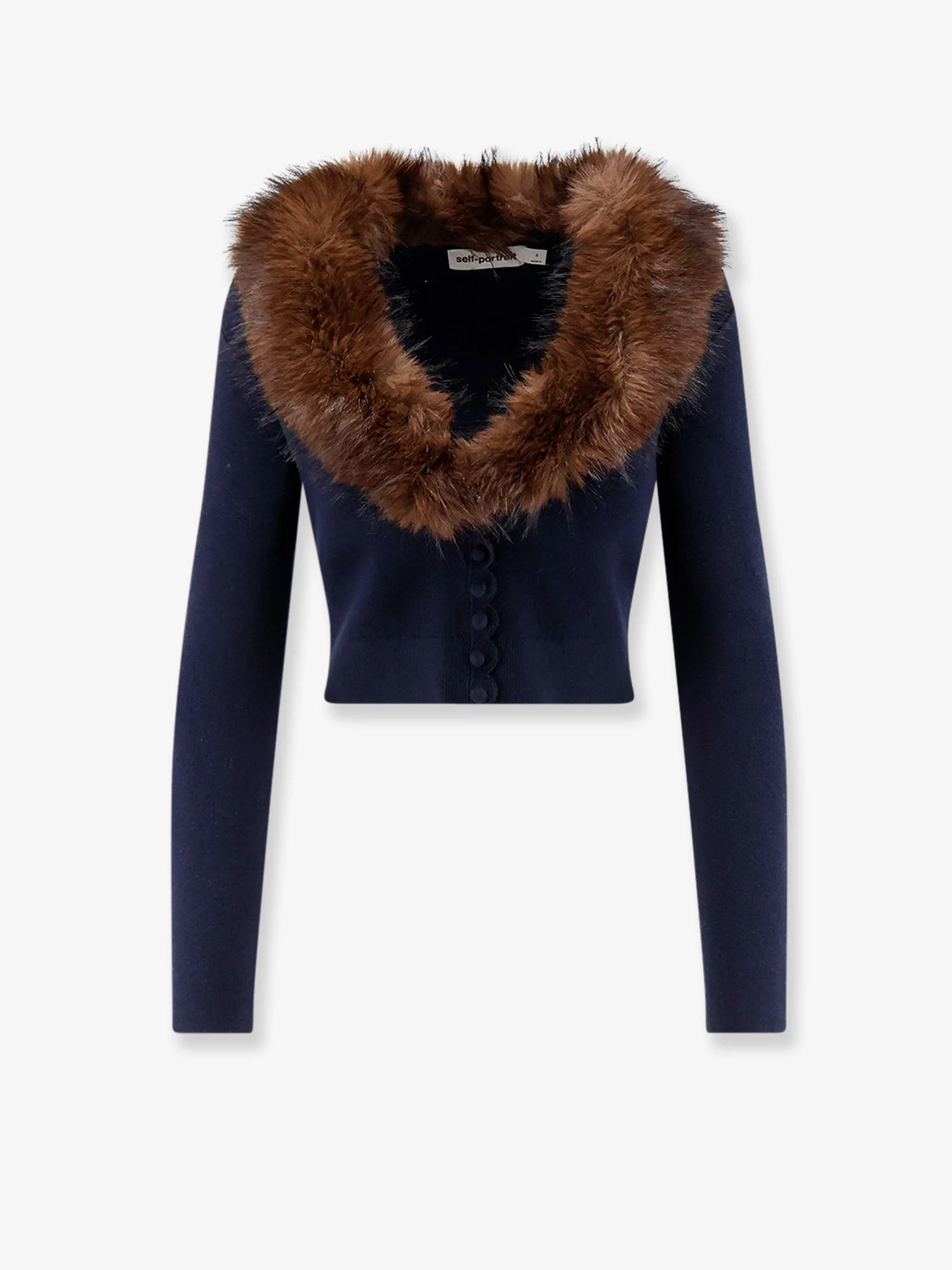 Self Portrait Cardigan With Faux Fur Profile - 1