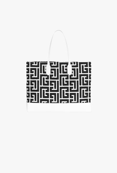 Large-sized bicolor white and black jacquard Folded Shopping bag - 3