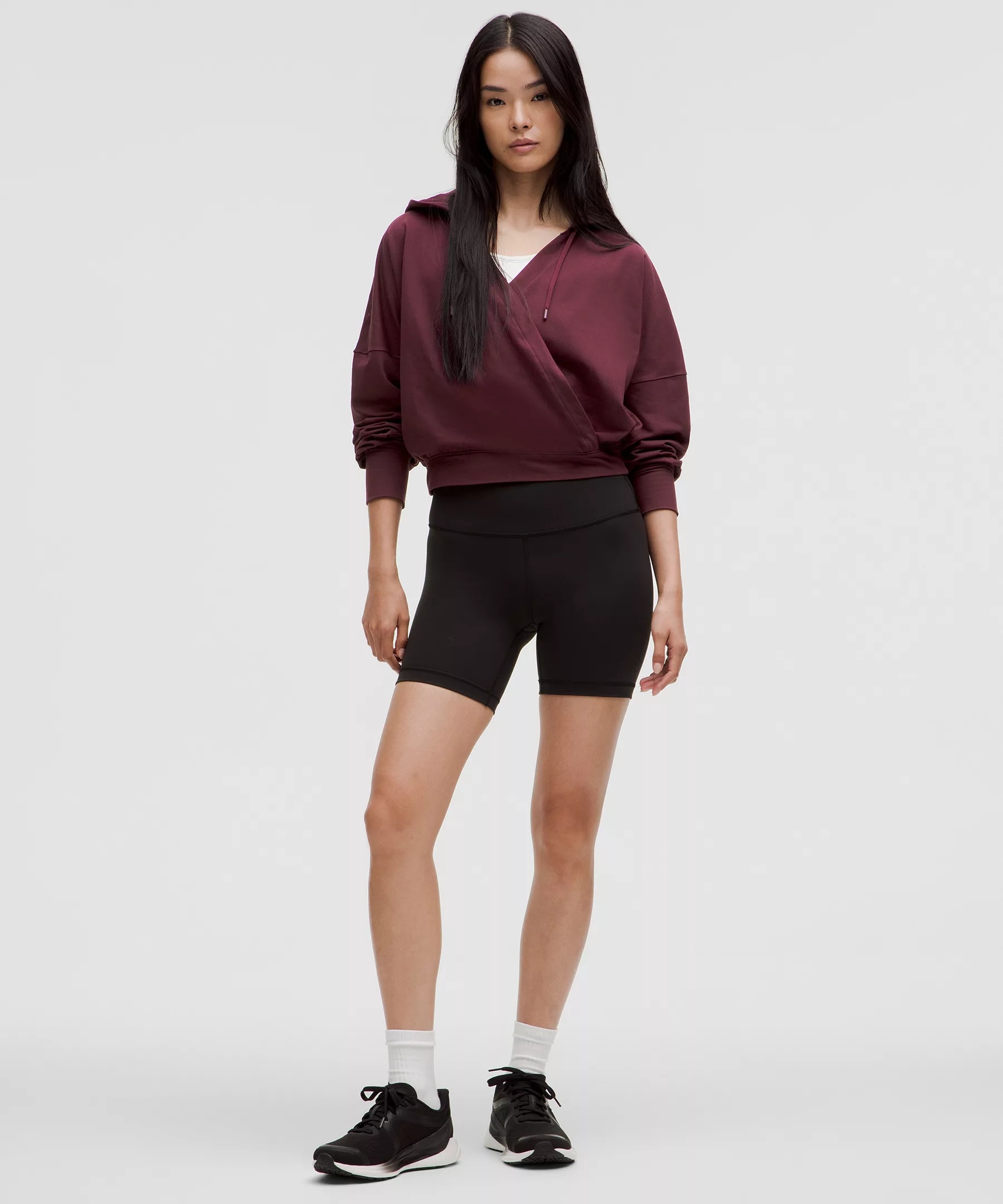 Soft Jersey Relaxed Wrap-Front Hoodie - 2