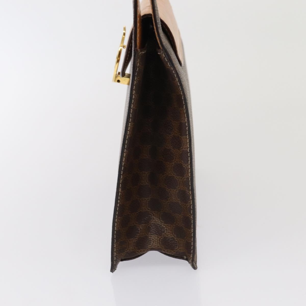 CELINE Macadam Canvas Hand Bag Pvc Leather Brown - 3
