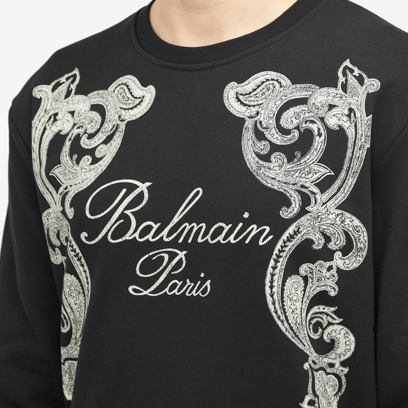 Balmain Signature Paisley Print Crew Neck Sweat 5