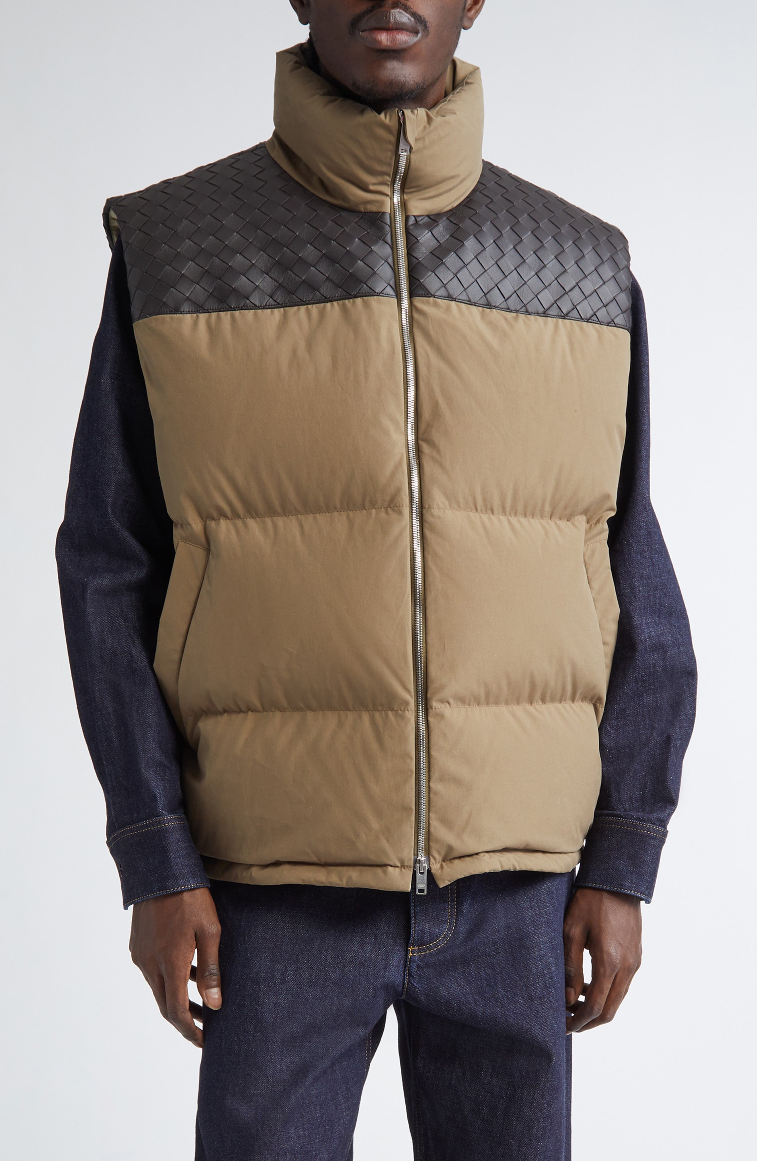 Bottega Veneta Mixed Media Down Puffer Vest in 9523 Liana at Nordstrom - 1
