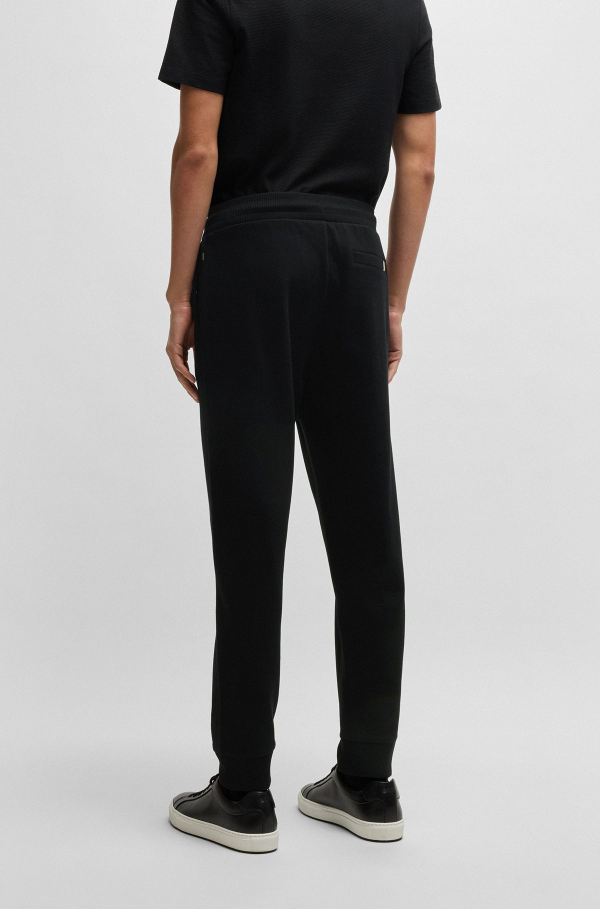 MERCERIZED-COTTON TRACKSUIT BOTTOMS WITH STRIPE WAISTBAND - 5