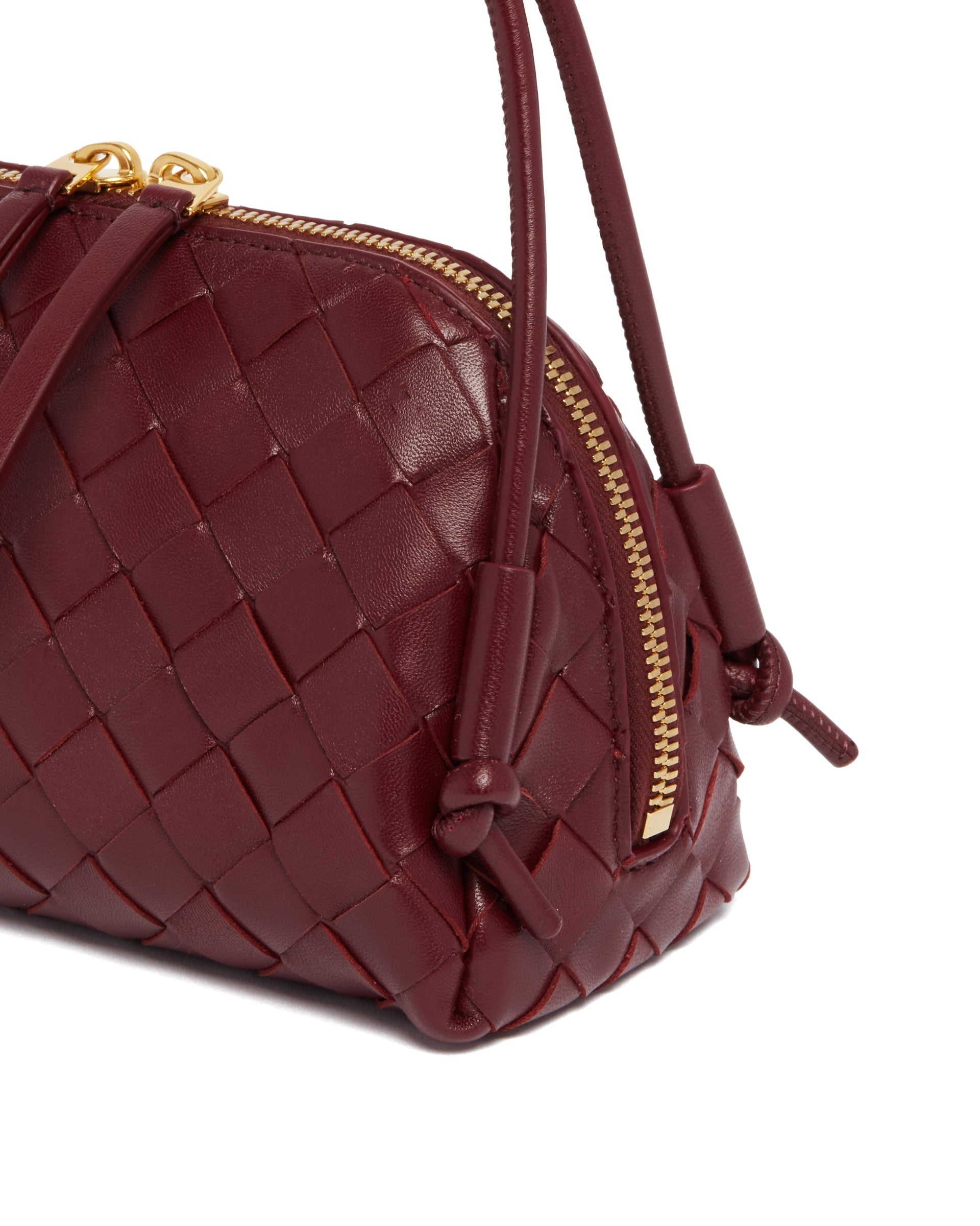 Burgundy Intrecciato Concert Clutch - 5