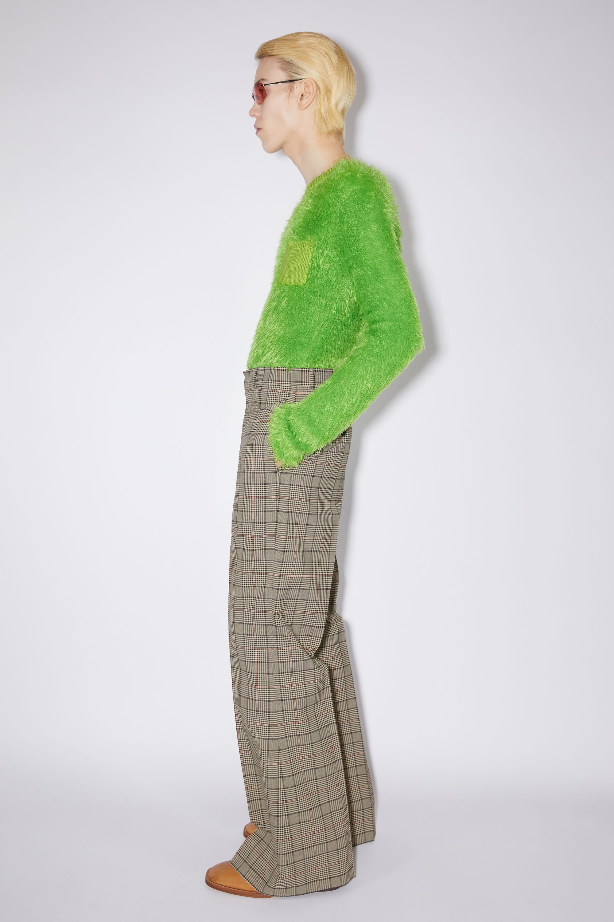 Wool blend tailored trousers - Brown/red - 4